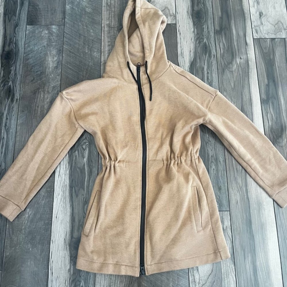 Zyia Camel Zip Up Sweatshirt Size Medium